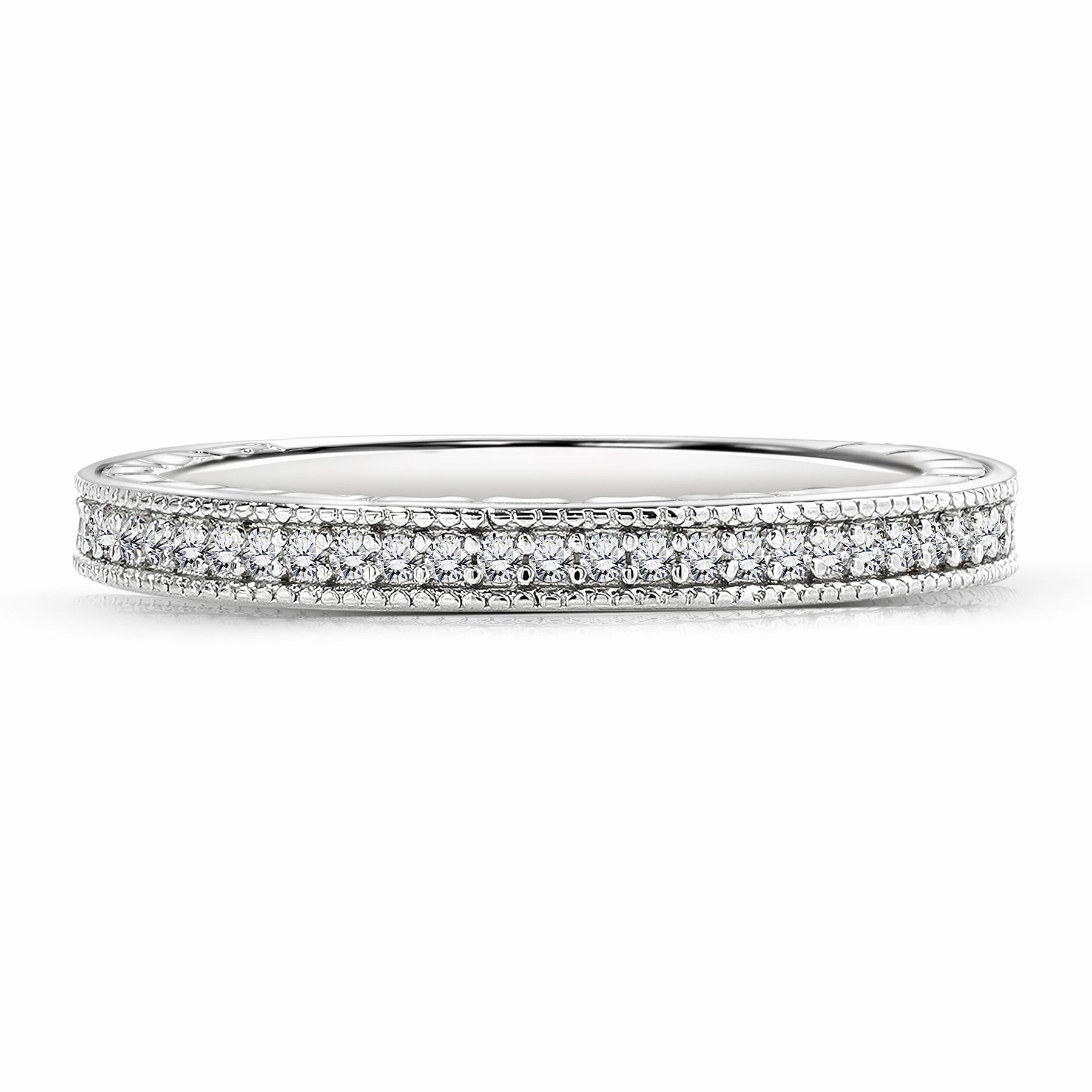 0.25 Carat Milgrain Band - Vintage Band - Wedding Ring Secure Style Affordable Accessory