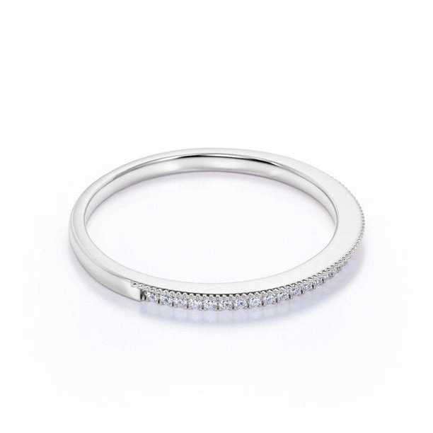 0.30 ct Wedding Band - Stackable Ring - Pave - Dainty Ring Statement Accent