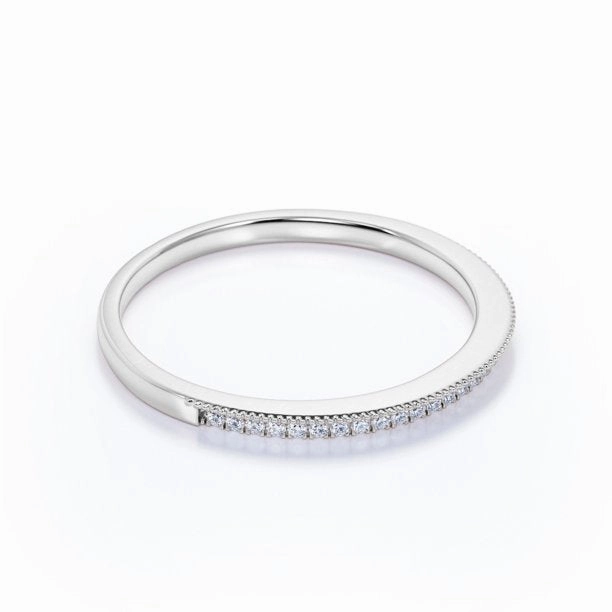Limited availability 0.30 ct Wedding Band - Stackable Ring - Pave - Dainty Ring