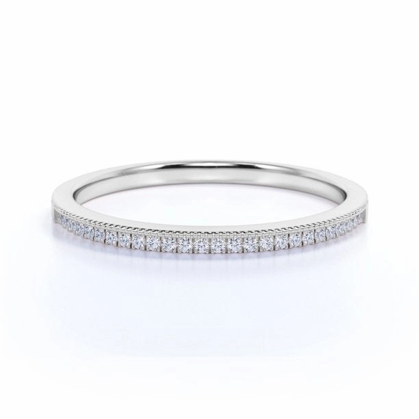 Beautiful Product Luxury Object 0.30 ct Wedding Band - Stackable Ring - Pave - Dainty Ring