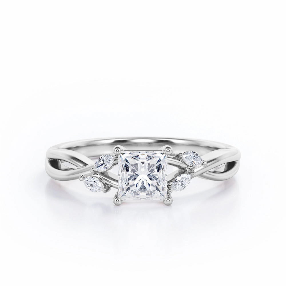 Signature Piece 0.50 Ct Princess Cut Diamond Five Stone Engagement Ring