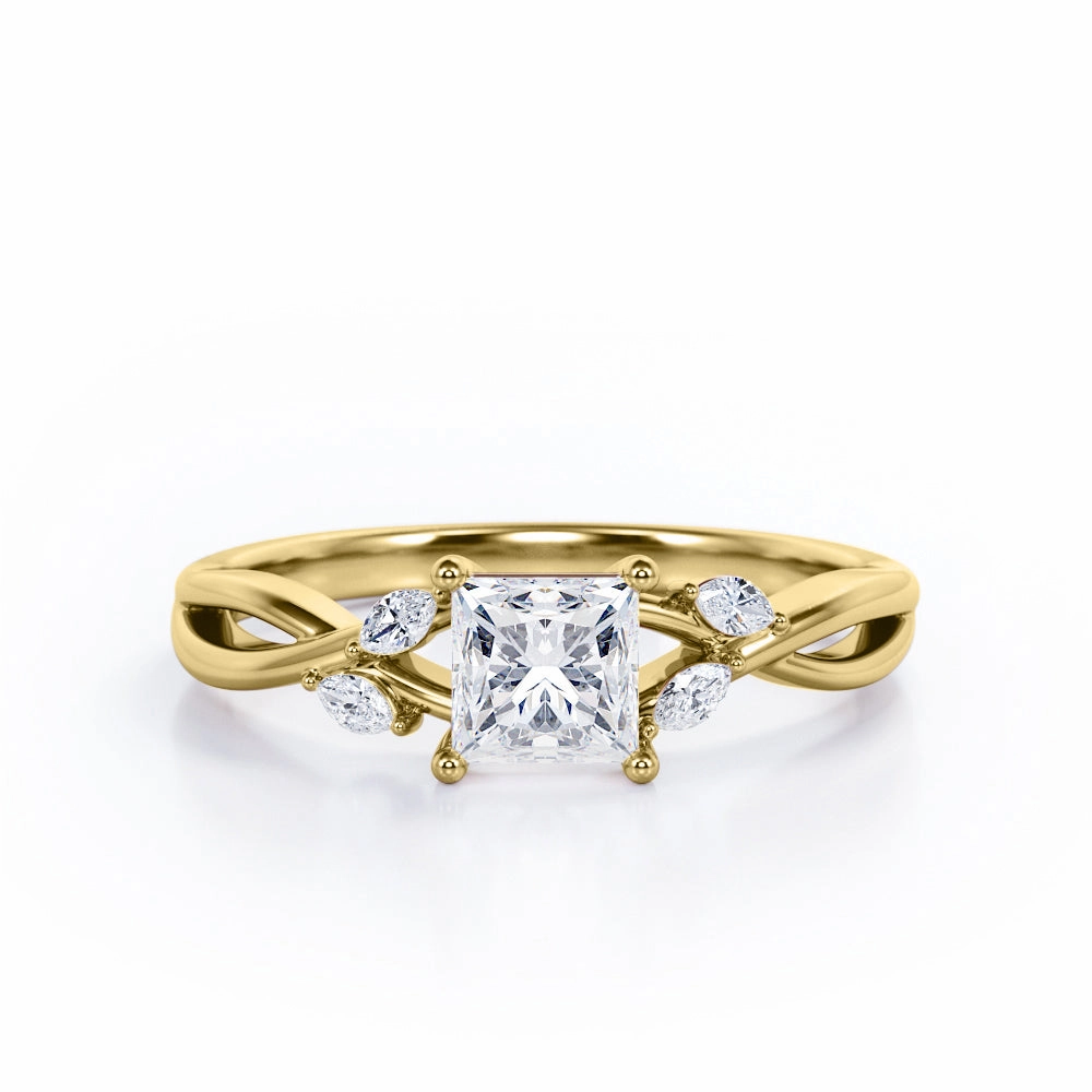 Excellent Style 0.50 Ct Princess Cut Diamond Five Stone Engagement Ring