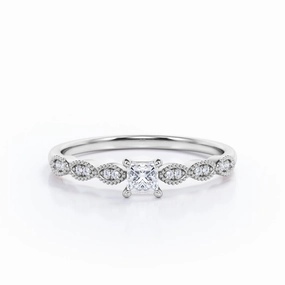 Matching accessory 0.50 Ct Princess Cut Diamond Vintage Engagement Ring