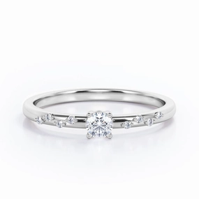 0.50 Ct Round Cut Diamond Dainty Engagement Ring Casual Charm