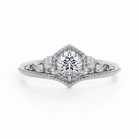 Beloved Gift Luxurious design 0.5 Ct Brilliant Cut Diamond Art Deco Engagement Ring