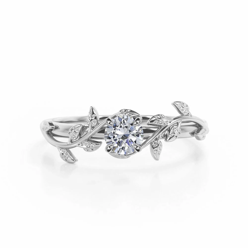 Beautiful Article 0.5 Ct Round Cut Diamond Nature Engagement Ring