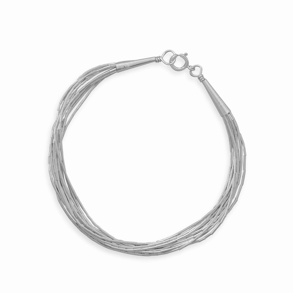 Complete Fusions Recent Innovation 10-strand Liquid Silver Bracelet Layered 7-inch - Made in the USA