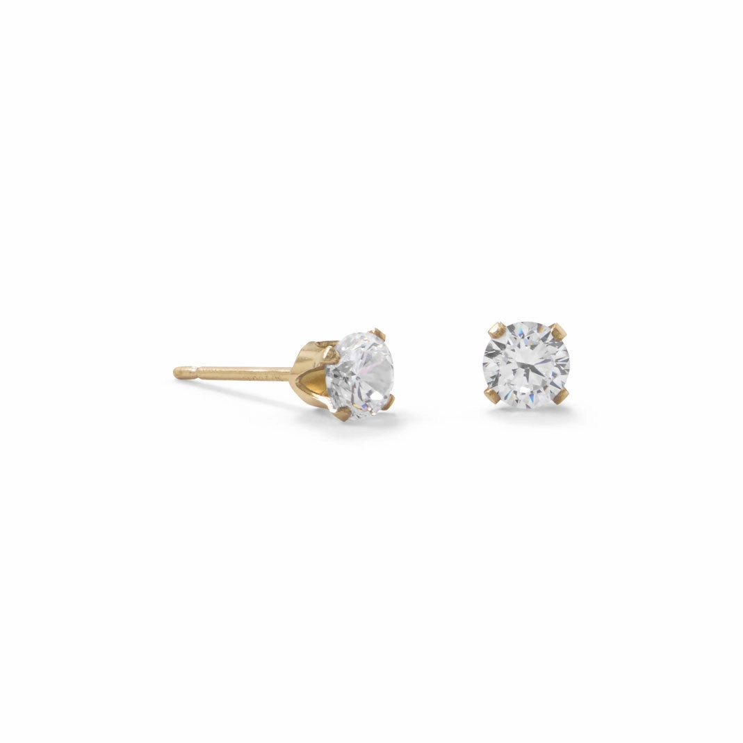Lustrous Item 14k Gold-filled Clear Cubic Zirconia Post Stud Earrings 4mm