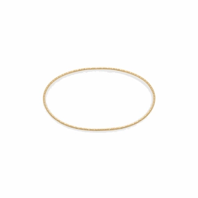 Pinnacle Value Charming Feature 14k Gold-filled Diamond-cut Sparkle Wire Bangle Bracelet