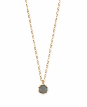 14k Gold-filled Labradorite Charm Necklace Adjustable Length Special Style