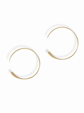 High-Quality Essential 14k Gold-filled Threader Hoop Earrings with Flattened End 25mm