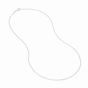 Group Event Jewelry 14k White Gold Curb Chain Necklace 0.9mm, 18-inch length