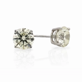 Luxury Layer 14K White Gold Diamond Solitaire Stud Earrings - 3 Carat