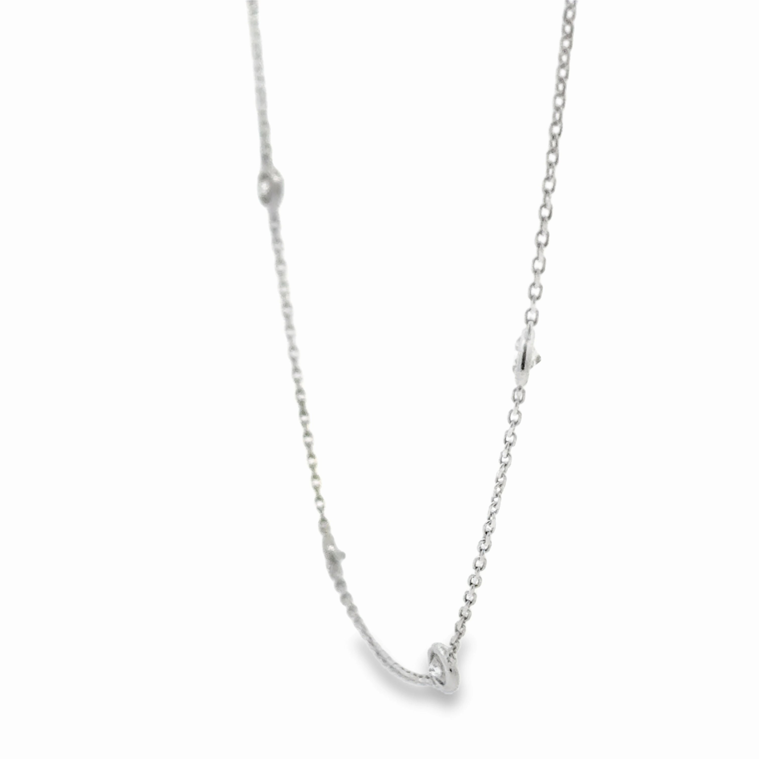 14K White Gold Diamonds by the Yard Necklace - 2.00 Carats Mature Style