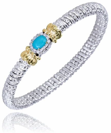 Radiant Form Charming Jewelry Pieces 14K Yellow Gold and Sterling Silver Diamond Bangle Bracelet