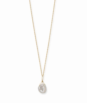 Trend Focus Comfortable Ornament 14k Yellow Gold Birthstone Necklace with Cultured Freshwater Pearl - June