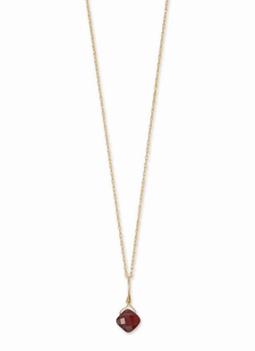 Urban Teen 14k Yellow Gold Birthstone Necklace with Garnet - January