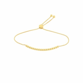 14k Yellow Gold Bolo Bracelet with Beads Adjustable Final Chapter
