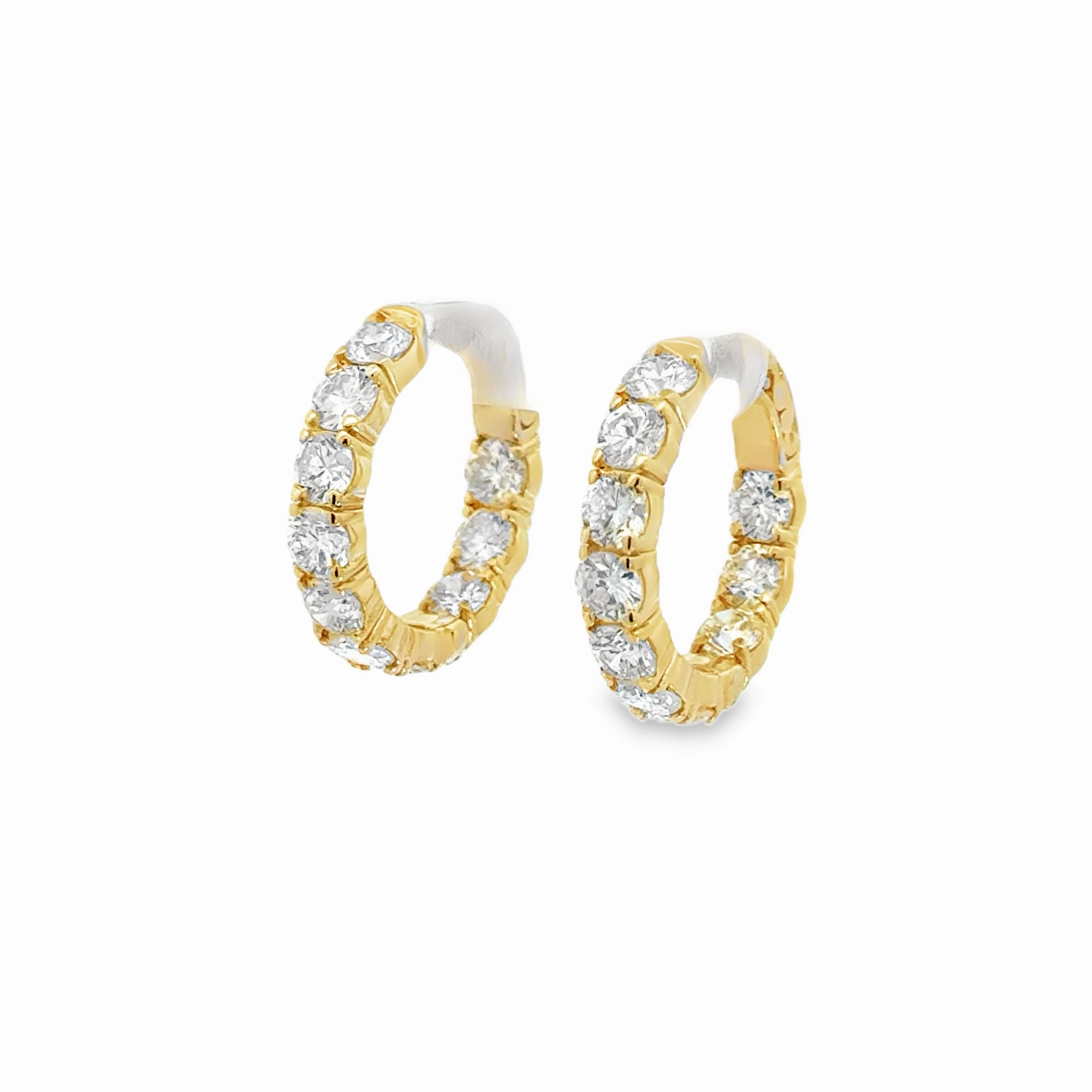 Expressive Accent 14K Yellow Gold Diamond Hoop Earrings - 4.53 Carats
