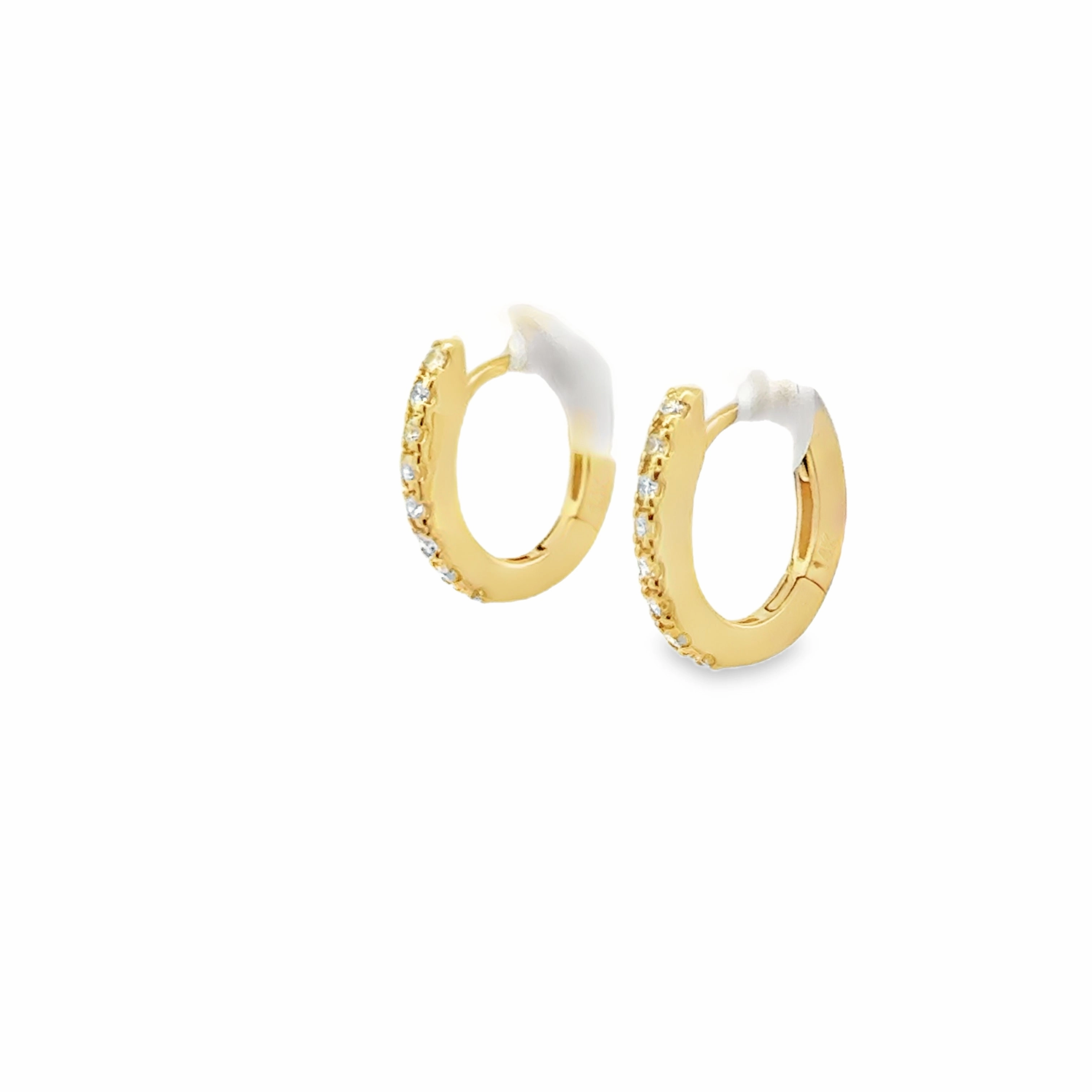 Captivating Accent Everyday Mood 14K Yellow Gold Diamond Huggie Earrings - 0.75 Carats