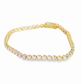 14K Yellow Gold Diamond Tennis Bracelet - 2.70 Carats Modern Glow