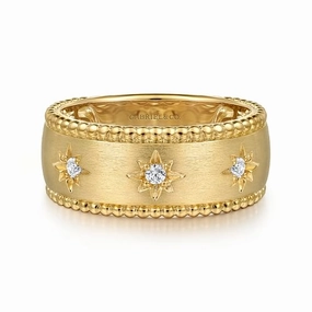 clean look Captivating Piece 14K Yellow Gold Diamond Wide Bujukan Band Ladies Ring