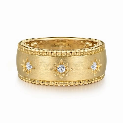 clean look Captivating Piece 14K Yellow Gold Diamond Wide Bujukan Band Ladies Ring
