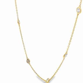 Luxury Feel 14K Yellow Gold Diamonds by the Yard Necklace - 1.85 Carats