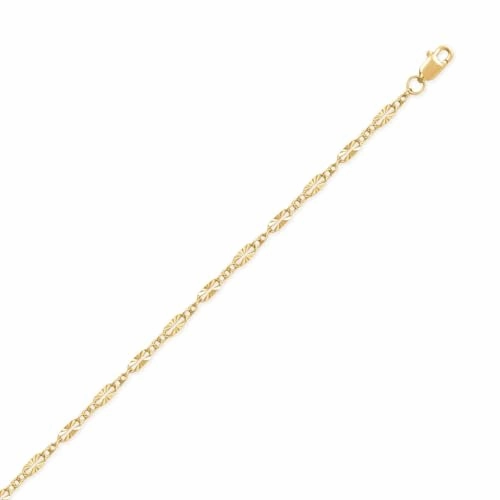 Magnificent Adornment Budget-Friendly Style 14K Yellow Gold-filled Starburst Chain Necklace 2.5mm Width - Made in the USA