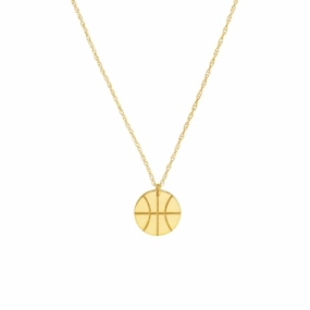 Signifying Item 14k Yellow Gold Mini Basketball Pendant Necklace