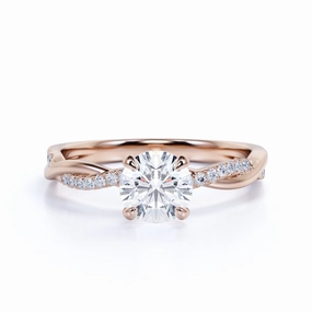 1.25 Carat Round Cut Moissanite Infinity Engagement Ring Graceful Form Neat Finish