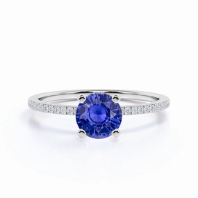 Classic Creation 1.25 Ct Round Cut Lab Sapphire Solitaire Engagement Ring