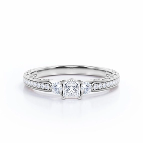 Ornate Product All Day Look 1 Ct Princess Cut Diamond Channel Engagement Ring