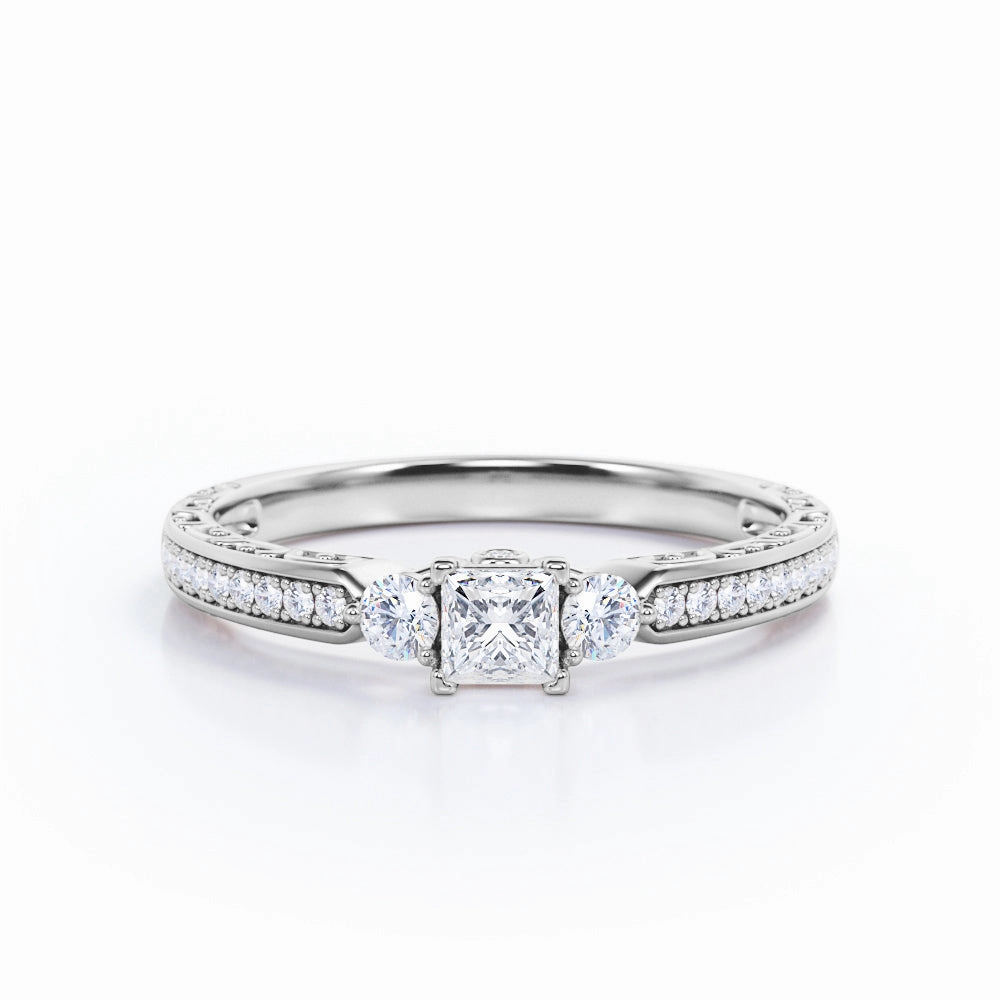 Ornate Product All Day Look 1 Ct Princess Cut Diamond Channel Engagement Ring