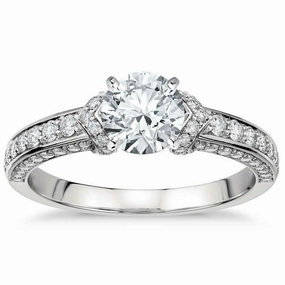 1 Ct Round Cut Diamond Channel Engagement Ring Exchange Option Bright Finish