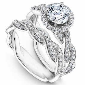 Modern Statement 1 Ct Round Cut Diamond Infinity Bridal Set