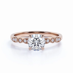 1 Ct Round Cut Diamond Solitaire Engagement Ring Classic Set