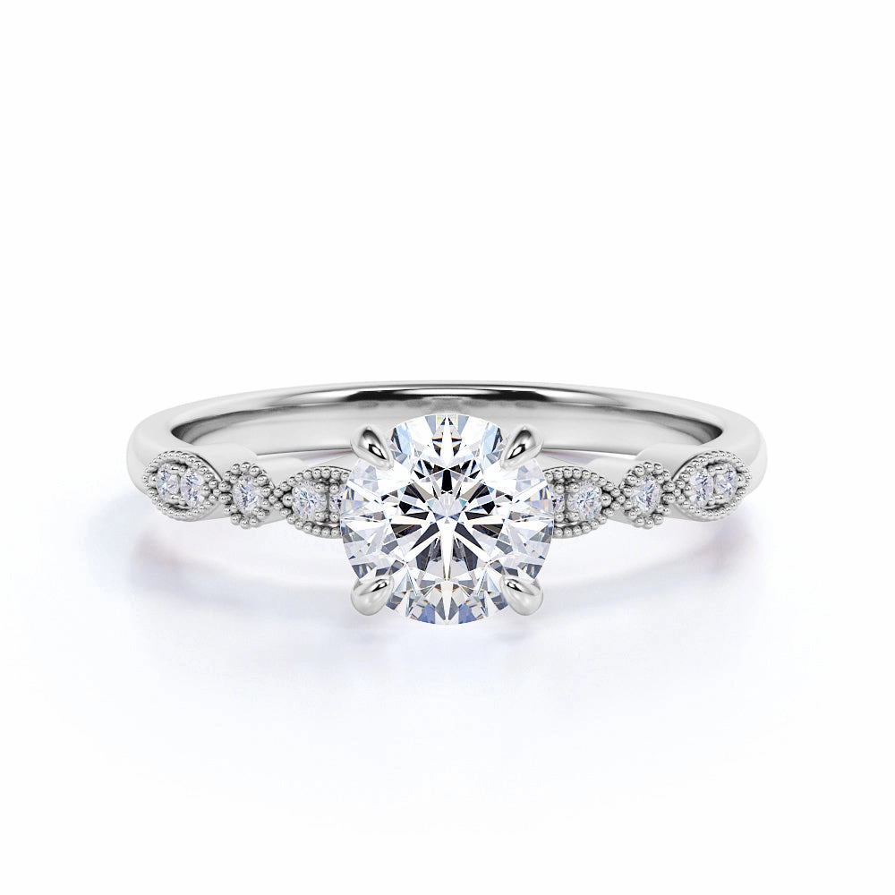 Excellent Jewelry 1 Ct Round Cut Diamond Solitaire Engagement Ring