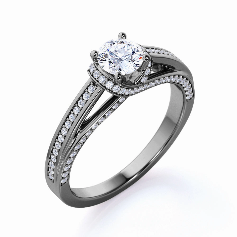Trend Setter Beautiful Token 1 Ct Round Cut Diamond Vintage Engagement Ring