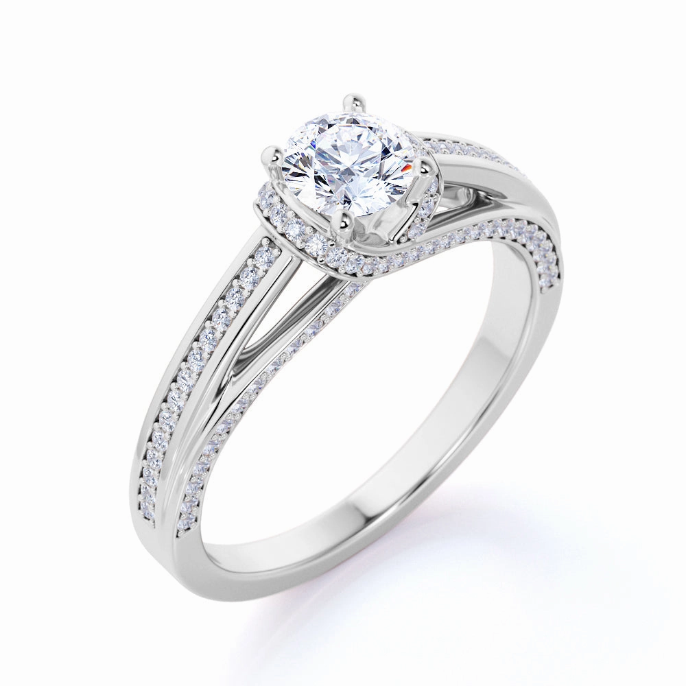 Holiday Present DIY project 1 Ct Round Cut Diamond Vintage Engagement Ring