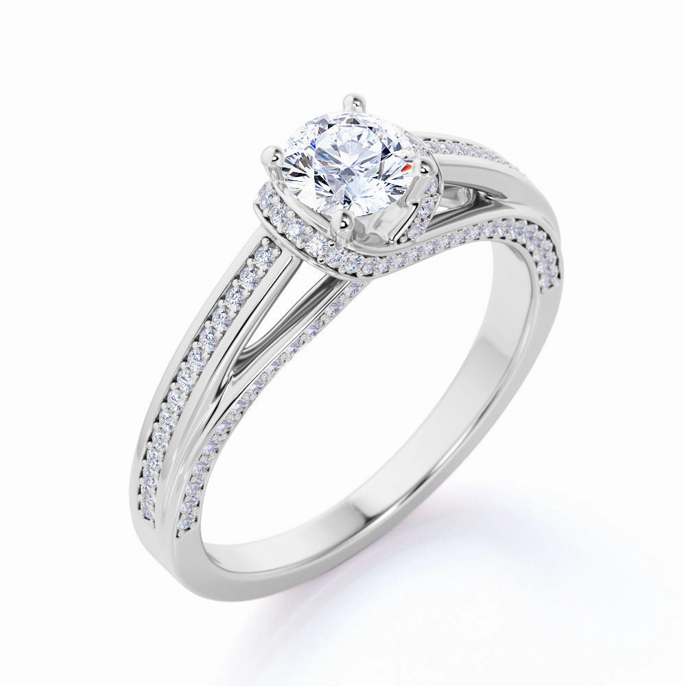 Elegant Form 1 Ct Round Cut Diamond Vintage Engagement Ring