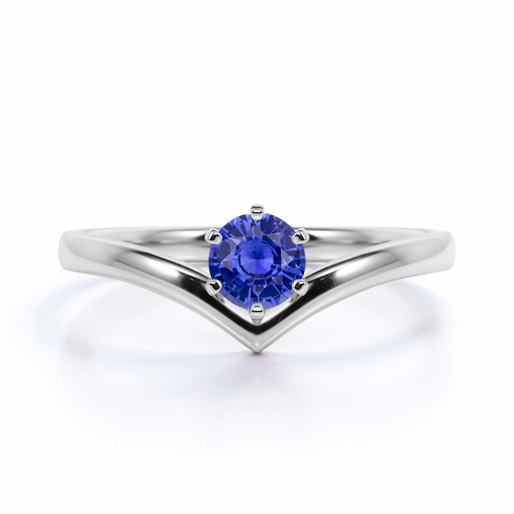 1 Ct Round Cut Lab Sapphire Tiara Engagement Ring Beautiful Craft Handmade Gift