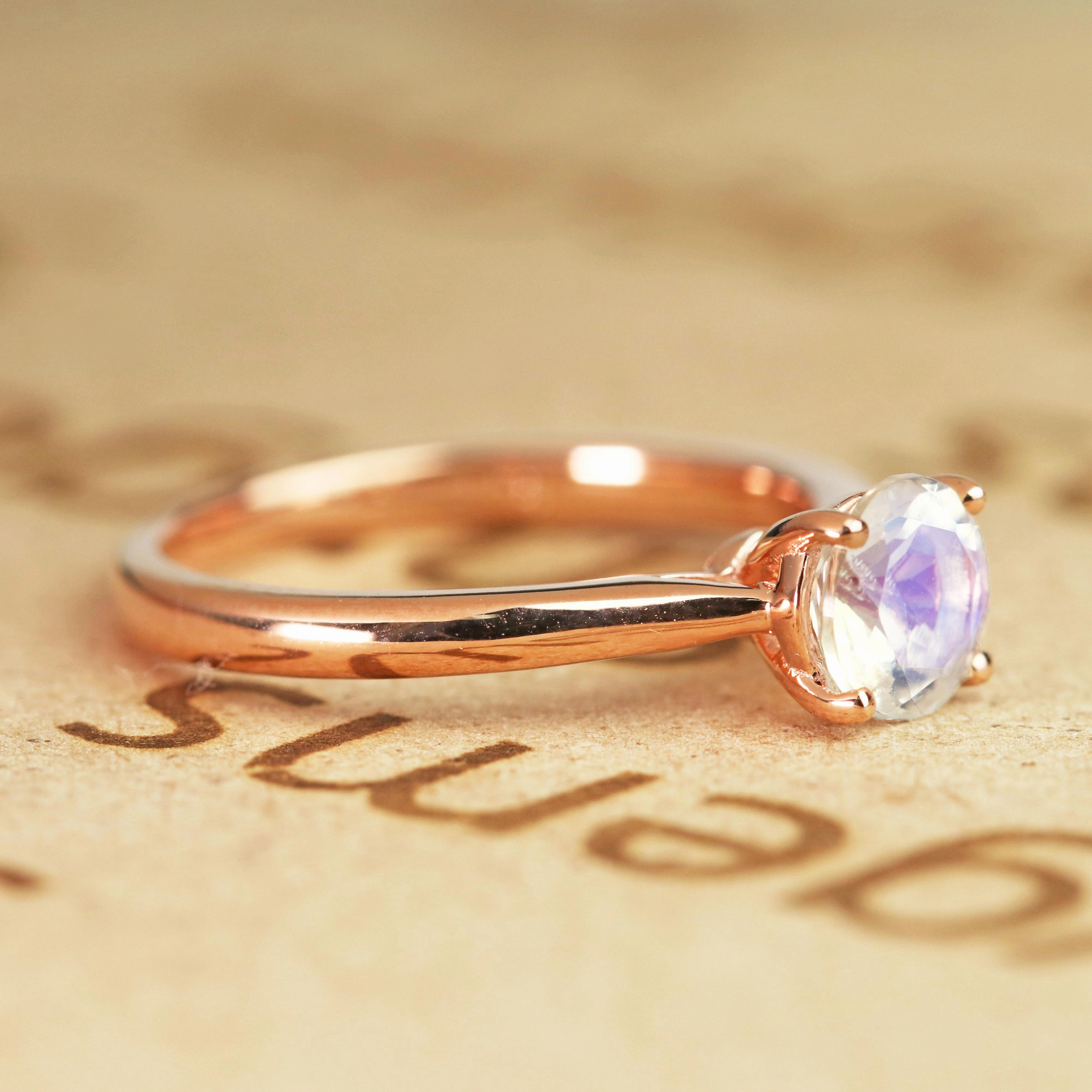 1 ct Round Moonstone Antique Engagement Ring Graceful Appearance Quality Statement