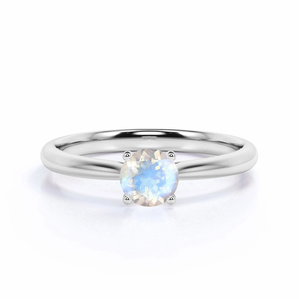 Hypoallergenic Piece Daily Expression 1 ct Round Moonstone Antique Engagement Ring