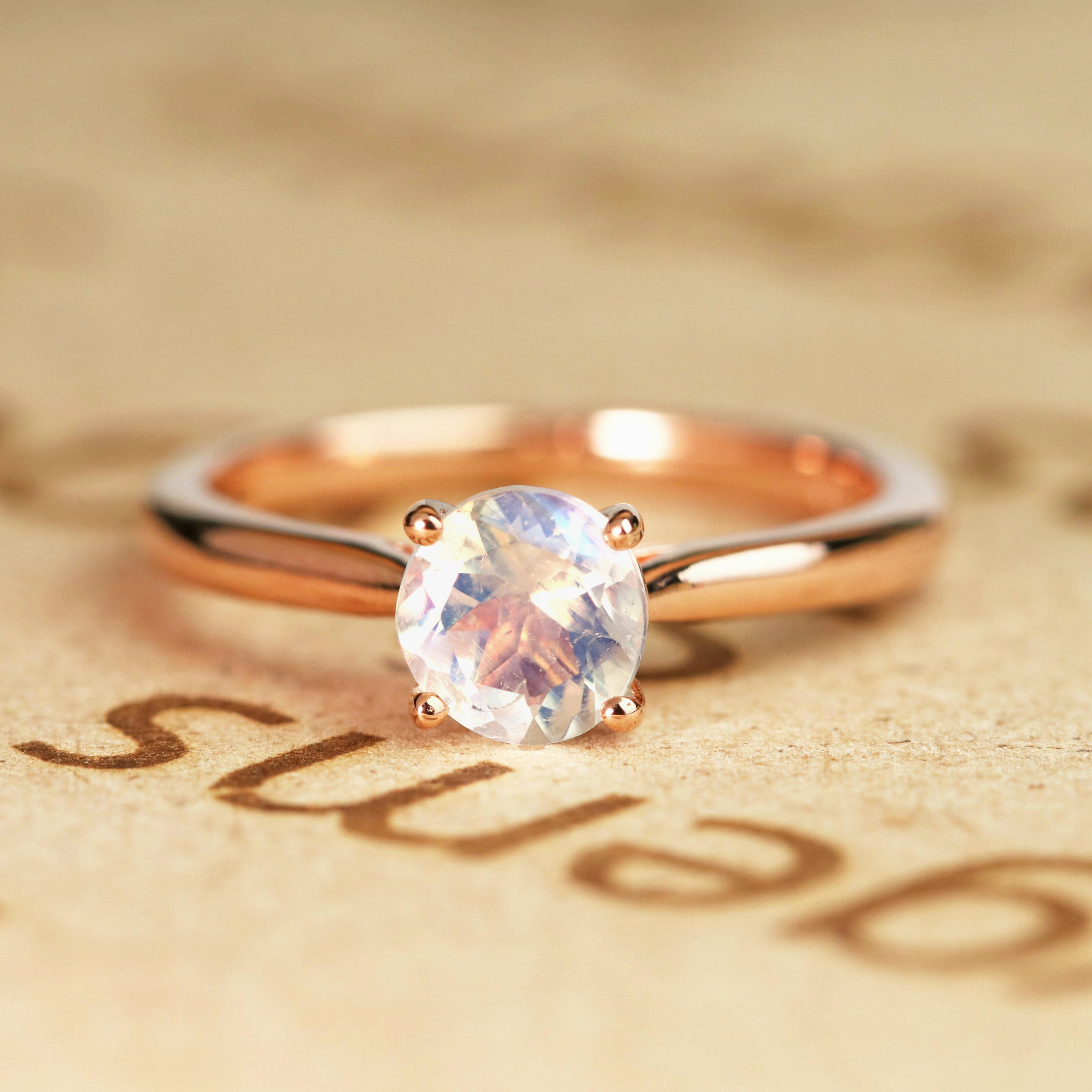 1 ct Round Moonstone Antique Engagement Ring Sophisticated Finish Synthetic Make