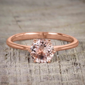 Modern Fashion 1 ct Round Morganite Solitaire Engagement Ring