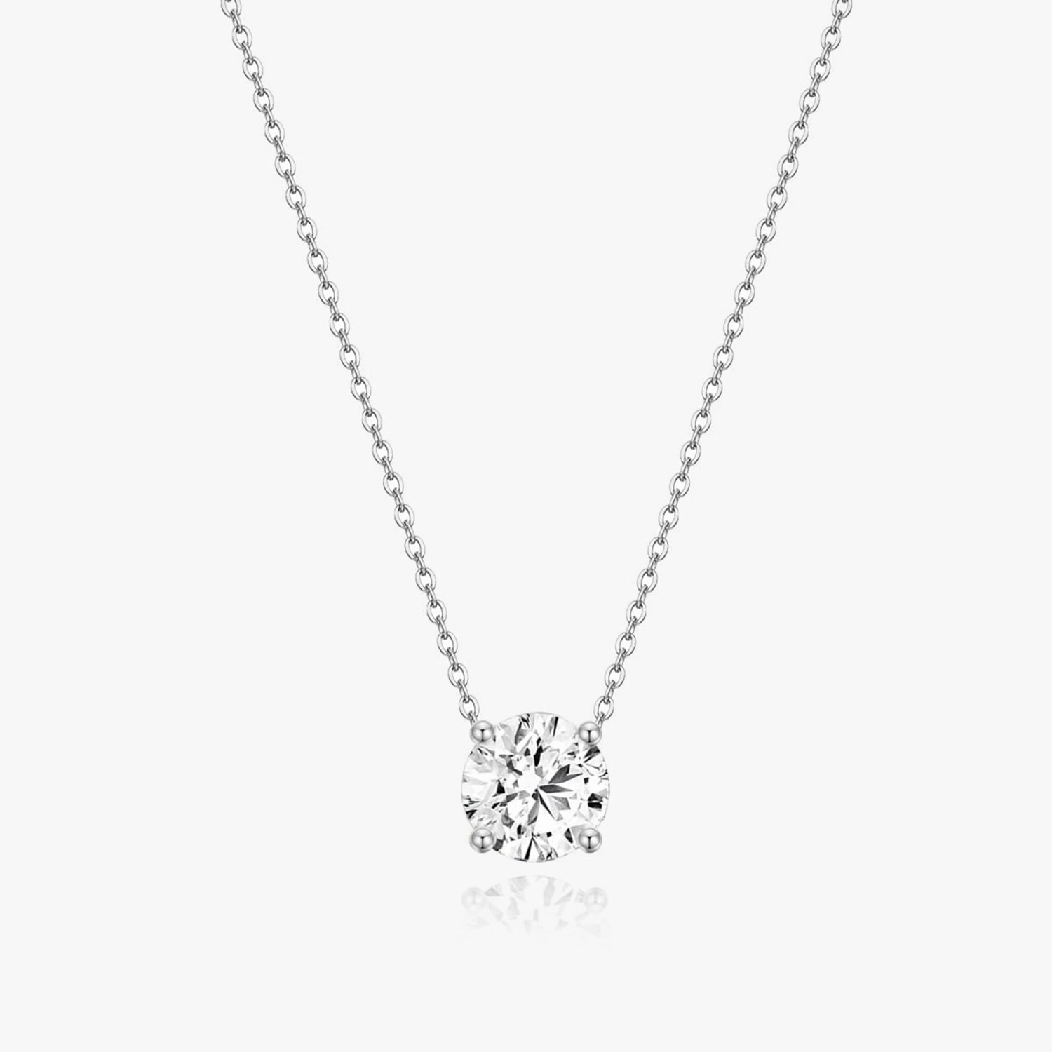 1CT 925 Sterling Silver Cubic Zirconia Necklace Opalescent Glow Luxury Touch