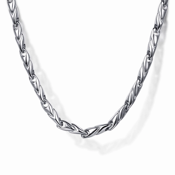 All Style 22" 925 Sterling Silver Hollow Men's Link Chain Necklace