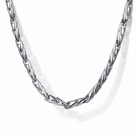 All Style 22" 925 Sterling Silver Hollow Men's Link Chain Necklace