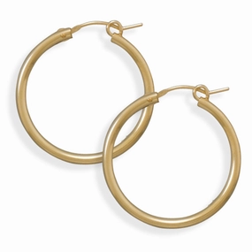 Striking Decoration 2x27mm Hoops Hoop Earrings 12k Yellow Gold-filled Click Close, Made in the USA